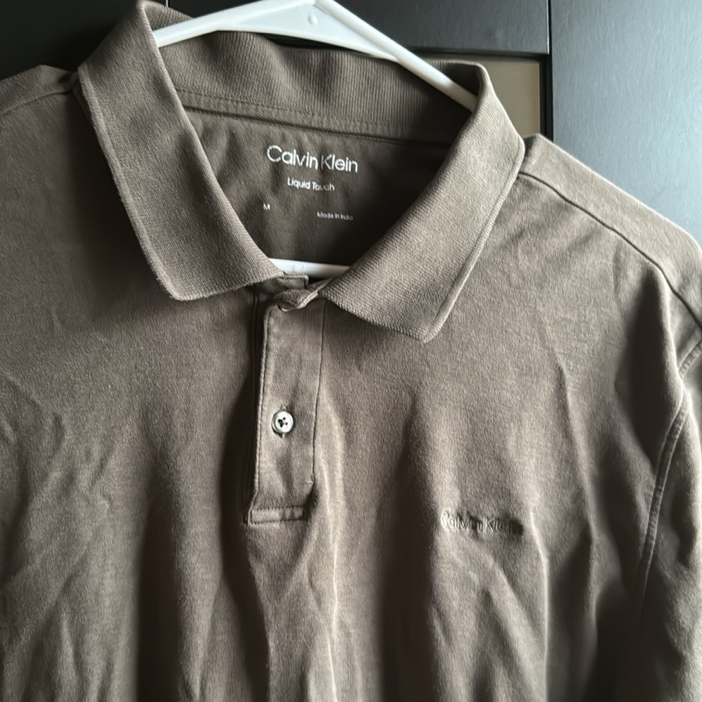 Calvin Klein Men's Polo Shirt - Taupe
